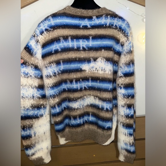 Amiri bleached Stripe Alpaca , mohair&wool blend sweater size M - Picture 8 of 9